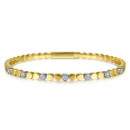 14K White-Yellow Gold Diamond Bangle