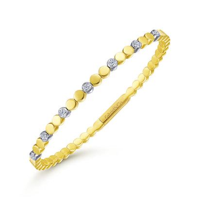 14K White-Yellow Gold Diamond Bangle