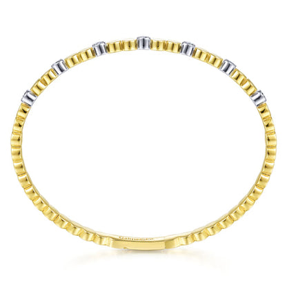 14K White-Yellow Gold Diamond Bangle