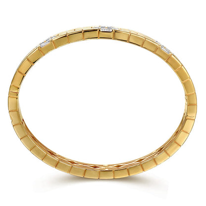 18K Yellow Gold Diamond Station Bangle Bracelet