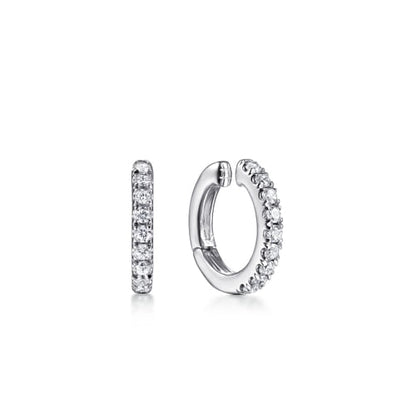 14K White Gold Diamond Cuff Earring
