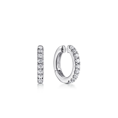 14K White Gold Diamond Cuff Earring