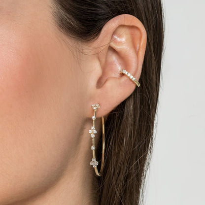 14K Yellow Gold Diamond Cuff Earring