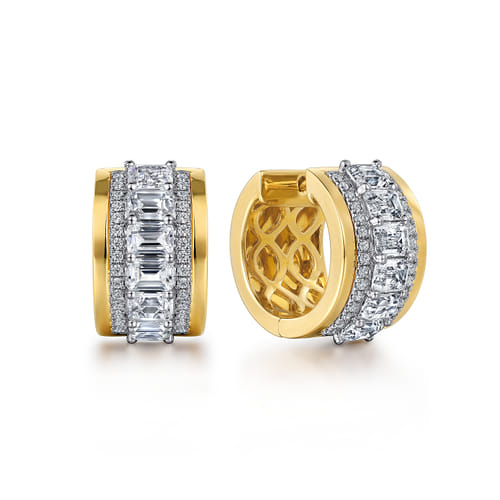 18K White-Yellow Gold Diamond Earrings