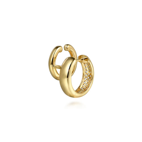 14K Yellow Gold Diamond Stuggies Earrings