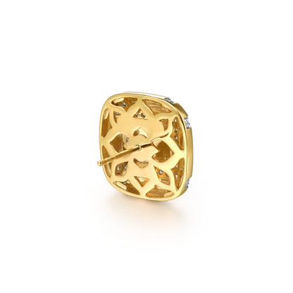 18K Yellow Gold Diamond Stud Earrings