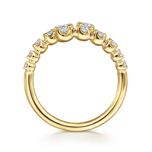 14K Yellow Gold Diamond Bypass Ring