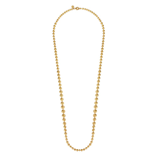 14K Yellow Gold Bujukan Beads Chain Necklace